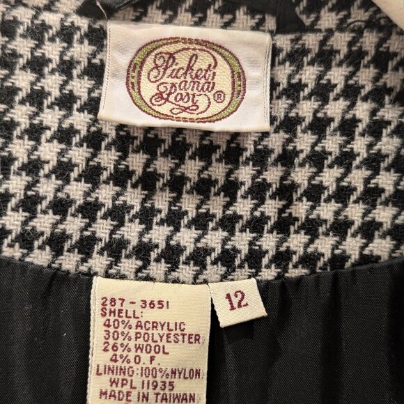 Picket & Post Vintage Houndstooth Blazer Coat Jacket Size 12 - Picture 4 of 9